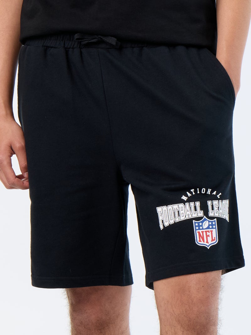 Conjunto de pijama 'NFL' t-shirt + calções - 2 peças Preto - Kiabi