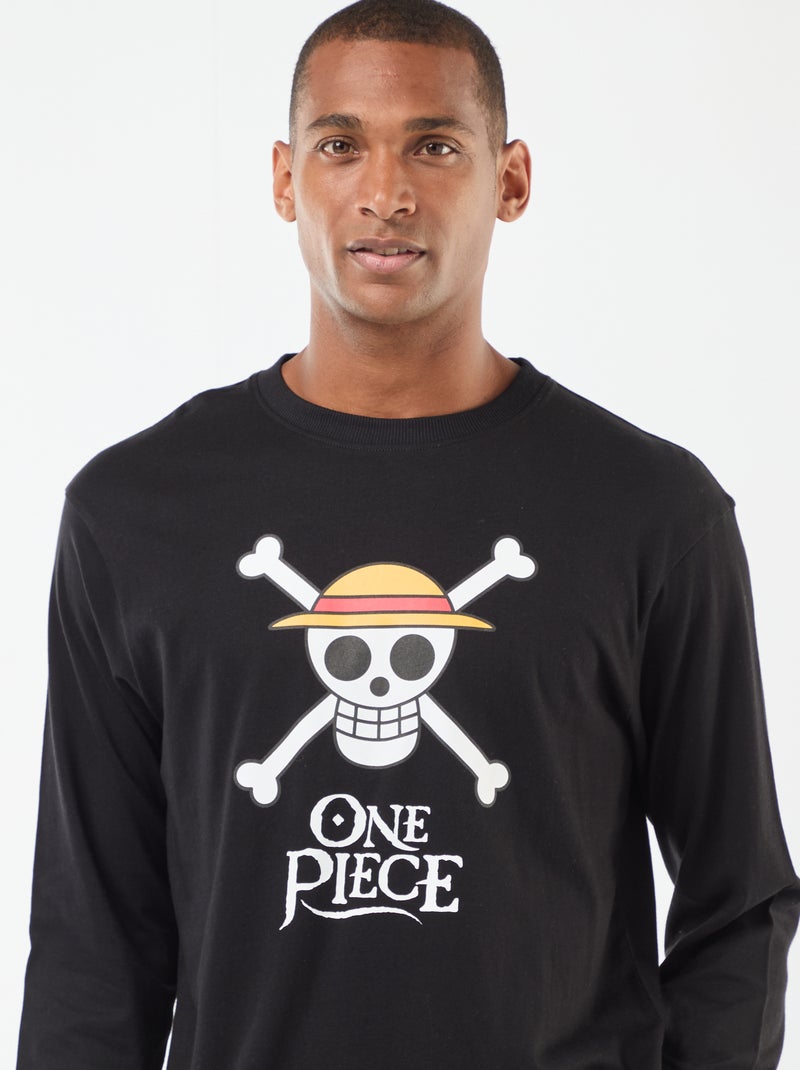 Conjunto de pijama 'One piece' em algodão Preto - Kiabi