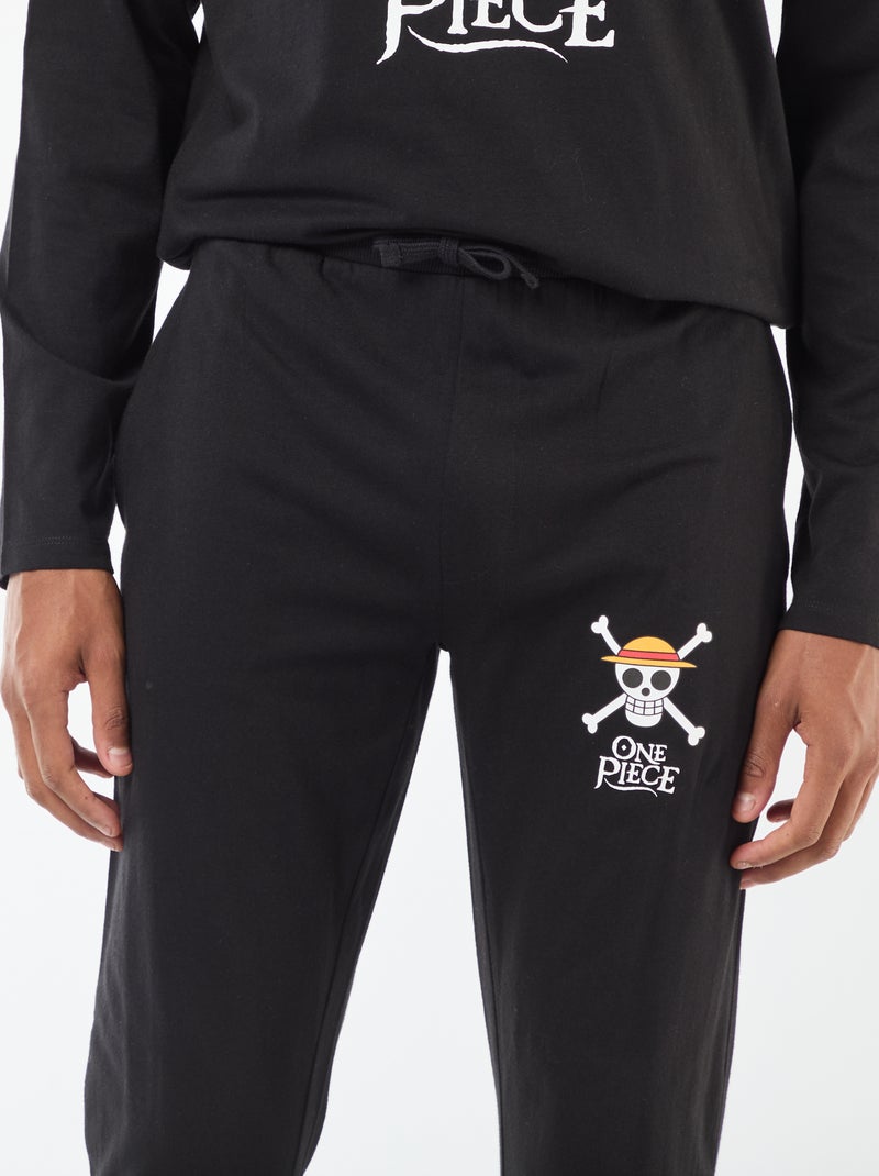 Conjunto de pijama 'One piece' em algodão Preto - Kiabi