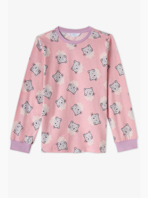 Conjunto de pijama para menina dainty kitty em algodão de manga comprida penti - Kiabi