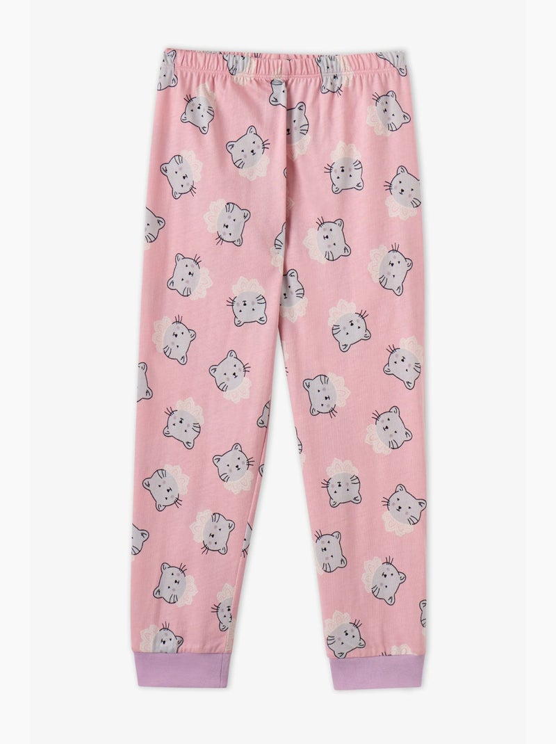 Conjunto de pijama para menina dainty kitty em algodão de manga comprida penti Rosa - Kiabi