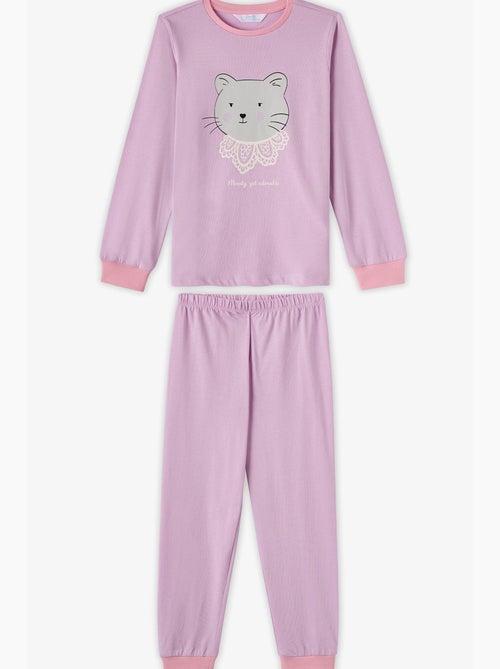 Conjunto de pijama para menina dainty kitty em algodão de manga comprida penti - Kiabi