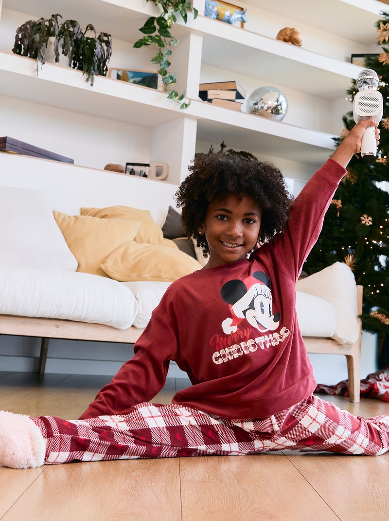 Conjunto de pijama para menina 'Disney' 'Natal' em veludo Vermelho - Kiabi