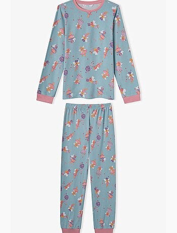 Conjunto de pijama para menina fairy bloom de manga comprida penti