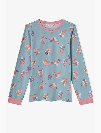 Conjunto de pijama para menina fairy bloom de manga comprida penti