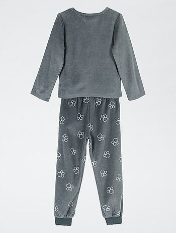 Conjunto de pijama 'Patrulha Pata' T-shirt de manga comprida + calças de veludo - 2 peças