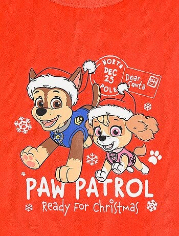 Conjunto de pijama 'Patrulha Pata' T-shirt de manga comprida + calças de veludo - 2 peças