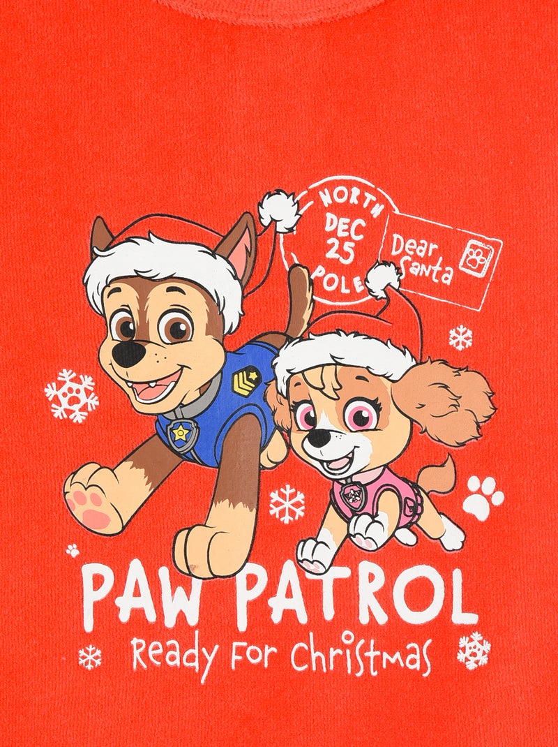 Conjunto de pijama 'Patrulha Pata' T-shirt de manga comprida + calças de veludo - 2 peças Vermelho - Kiabi
