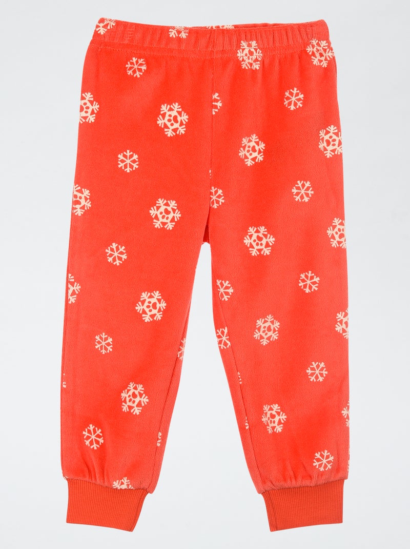 Conjunto de pijama 'Patrulha Pata' T-shirt de manga comprida + calças de veludo - 2 peças Vermelho - Kiabi