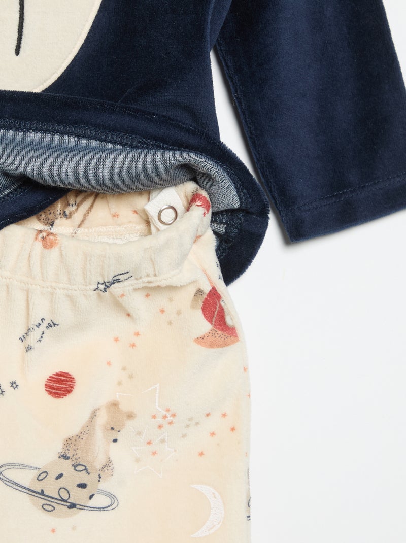 Conjunto de pijama 'Petit Béguin' de 2 peças Azul - Kiabi