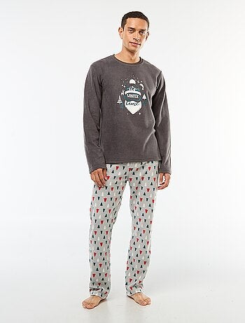 Conjunto de pijama pinheiro micropolar
