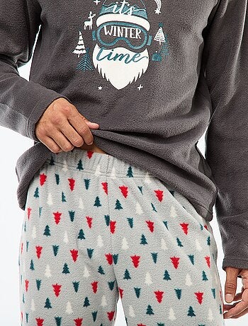 Conjunto de pijama pinheiro micropolar