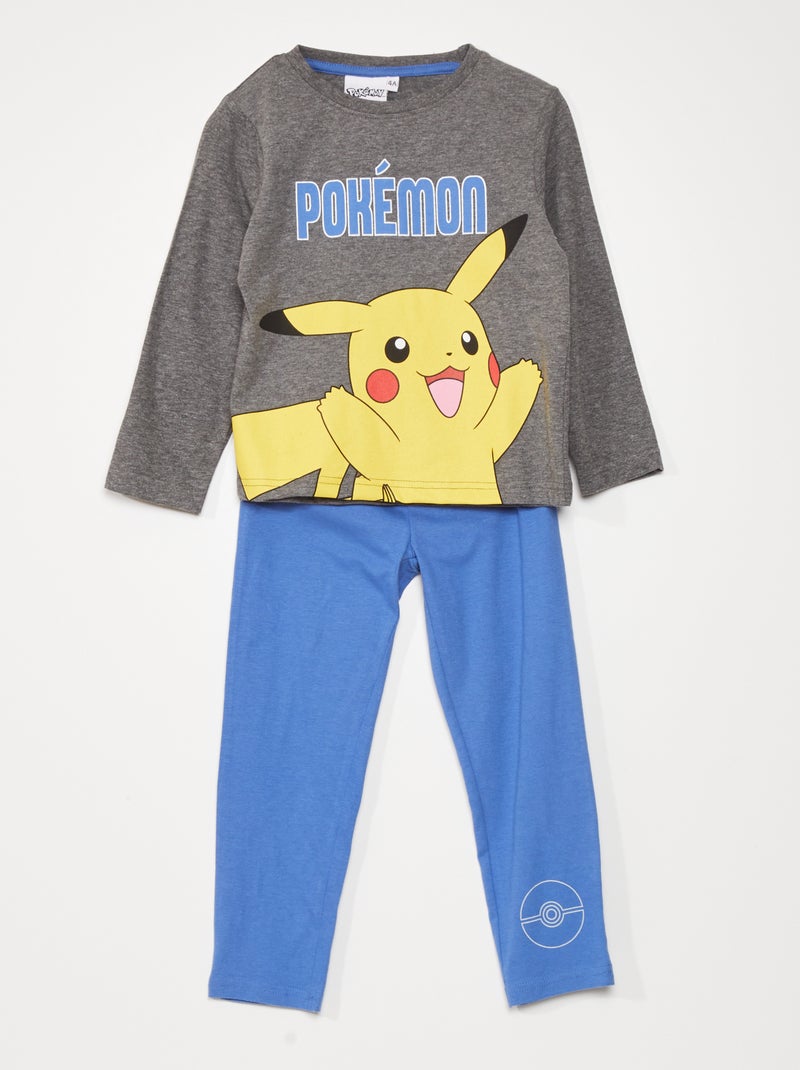 Conjunto de pijama 'Pokémon' - 2 peças Cinza/ Azul - Kiabi