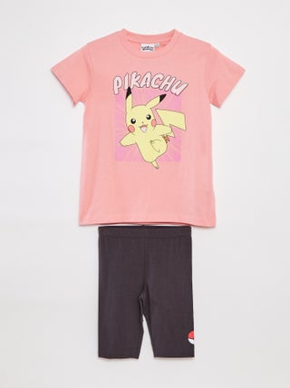 Conjunto de pijama 'Pokémon' calções 'Pikachu' + t-shirt - 2 peças