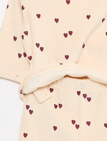 Conjunto de pijama polar com pés - 2 peças