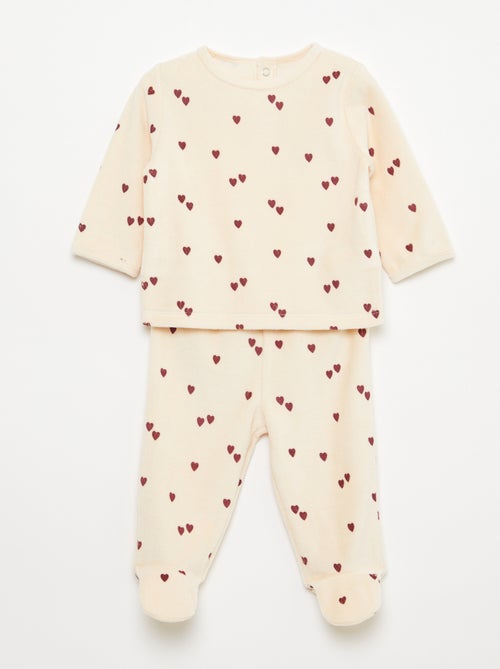 Conjunto de pijama polar com pés - 2 peças - Kiabi