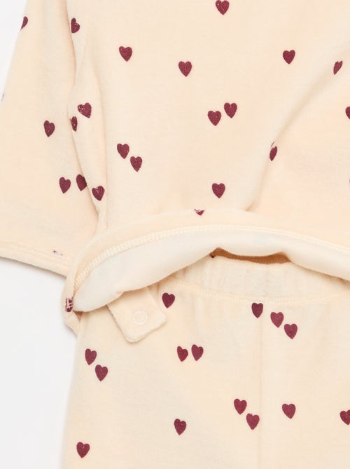 Conjunto de pijama polar com pés - 2 peças - Kiabi