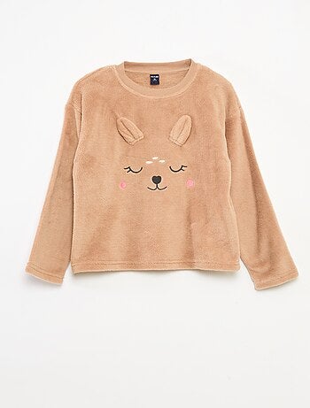 Conjunto de pijama polar comprido sweat + calças - 2 peças