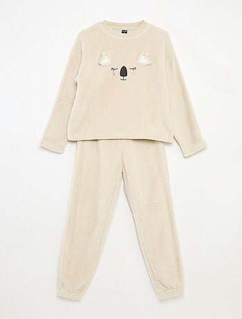 Conjunto de pijama polar comprido sweat + calças - 2 peças