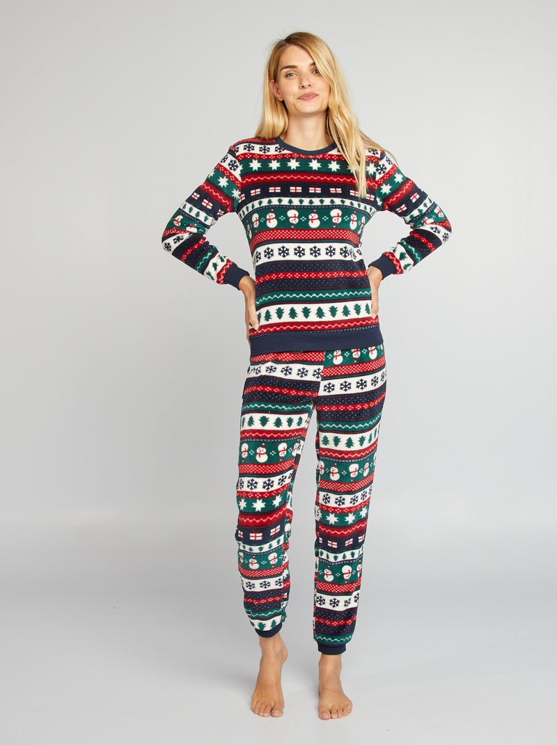 Conjunto de pijama polar de Natal AZUL - Kiabi