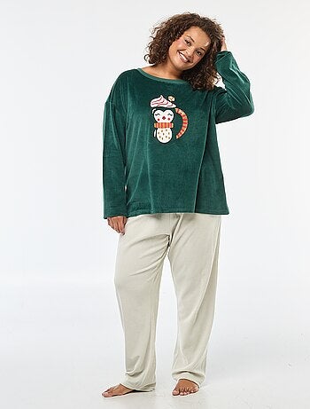 Conjunto de pijama polar Natal - 2 peças