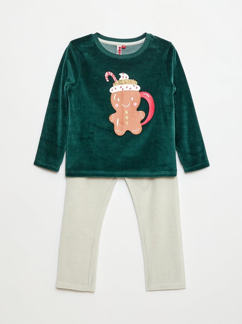Conjunto de pijama polar Natal t-shirt + calças - 2 peças - Kiabi