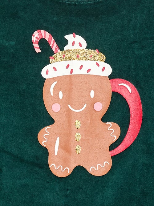 Conjunto de pijama polar Natal t-shirt + calças - 2 peças - Kiabi