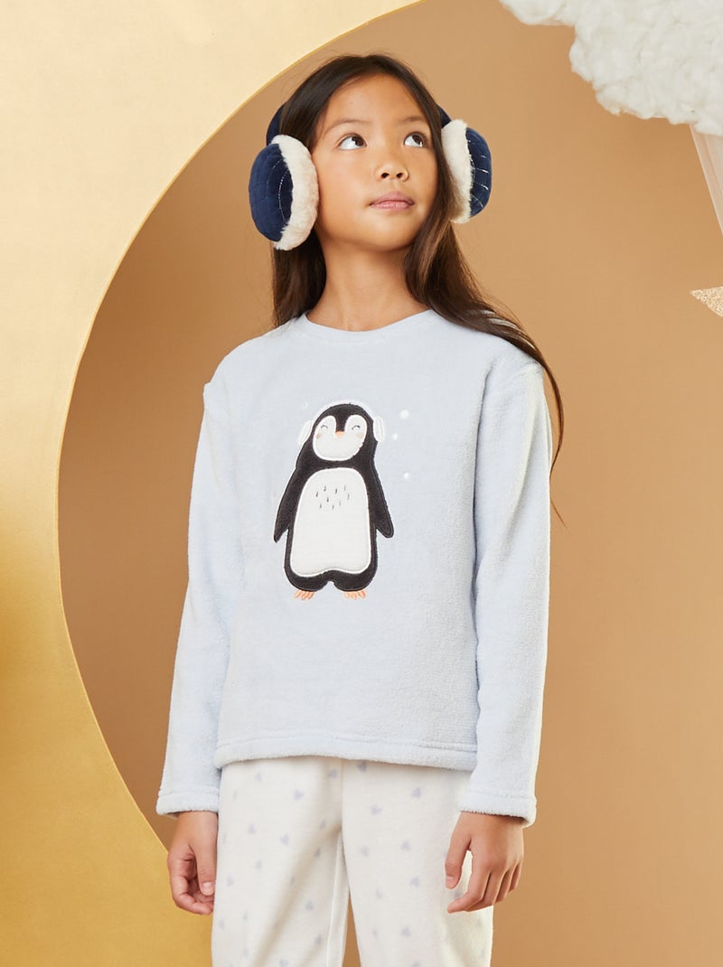 Conjunto de pijama polar 'Pinguim' - 2 peças AZUL - Kiabi