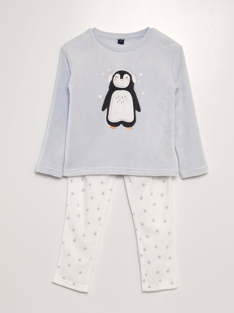 Conjunto de pijama polar 'Pinguim' - 2 peças AZUL - Kiabi