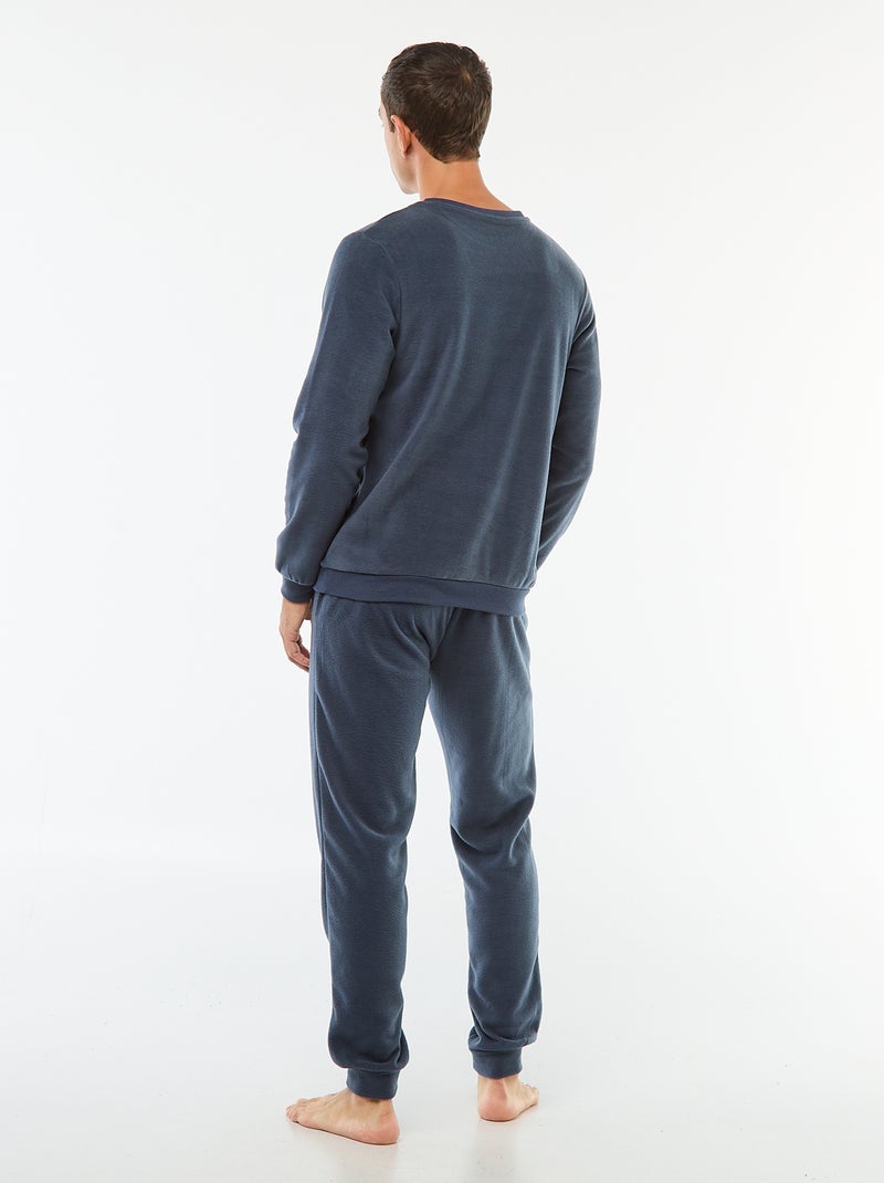 Conjunto de pijama polar, t-shirt + calças - 2 peças Azul - Kiabi