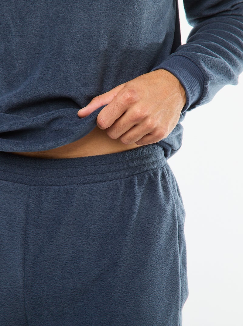 Conjunto de pijama polar, t-shirt + calças - 2 peças Azul - Kiabi