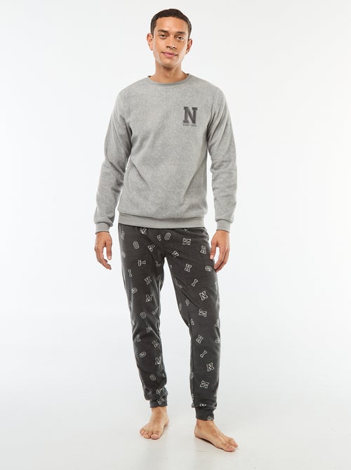 Conjunto de pijama polar t-shirt + calças - 2 peças - Kiabi