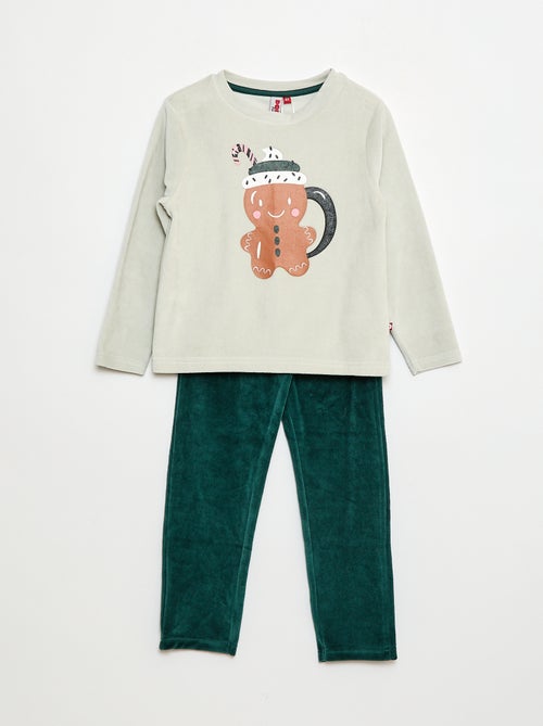 Conjunto de pijama polar t-shirt + calças - 2 peças - Kiabi