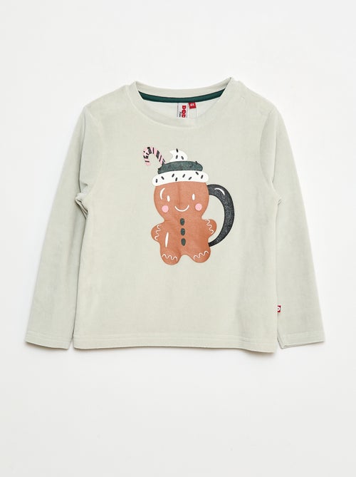 Conjunto de pijama polar t-shirt + calças - 2 peças - Kiabi