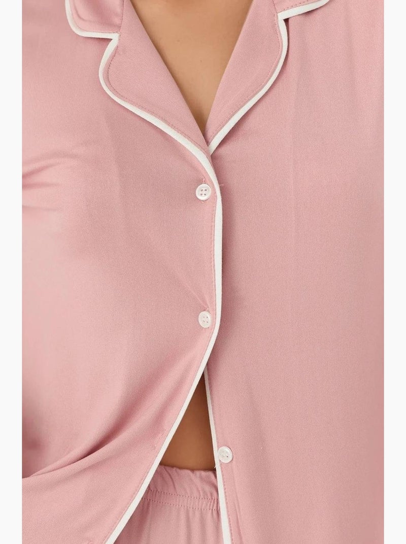 Conjunto de pijama relaxed fit de manga comprida com toque extra macio e colarinho de camisa hiccup Rosa-pálido - Kiabi