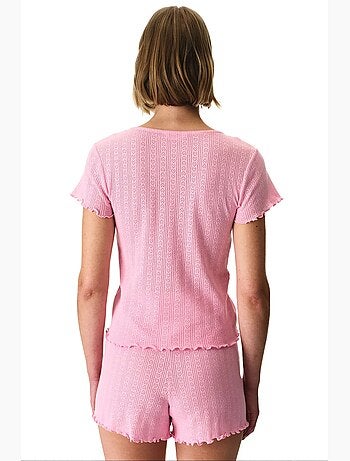 Conjunto de pijama rosalie pointel com shorts e manga curta penti