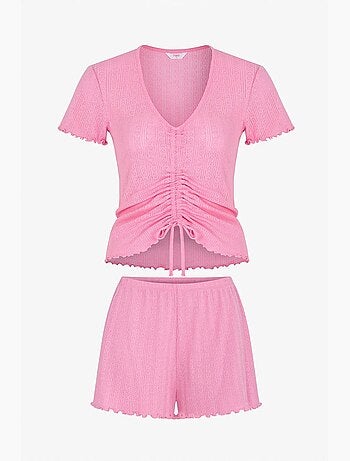 Conjunto de pijama rosalie pointel com shorts e manga curta penti