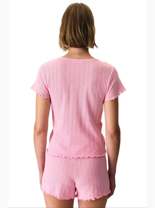Conjunto de pijama rosalie pointel com shorts e manga curta penti - Kiabi Conjunto de pijama rosalie pointel com shorts e manga curta penti - Kiabi