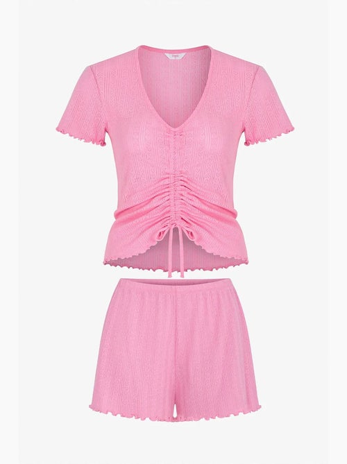 Conjunto de pijama rosalie pointel com shorts e manga curta penti - Kiabi Conjunto de pijama rosalie pointel com shorts e manga curta penti - Kiabi