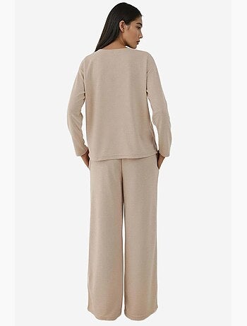 Conjunto de pijama soft touch texturizado de corte descontraído hiccup