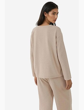 Conjunto de pijama soft touch texturizado de corte descontraído hiccup
