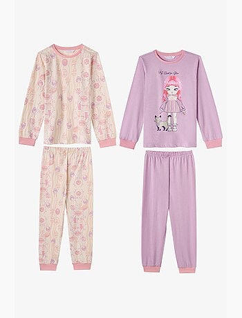 Conjunto de pijama starlit friends em algodão, manga comprida, menina penti