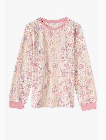 Conjunto de pijama starlit friends em algodão, manga comprida, menina penti