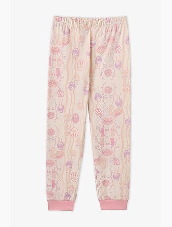 Conjunto de pijama starlit friends em algodão, manga comprida, menina penti