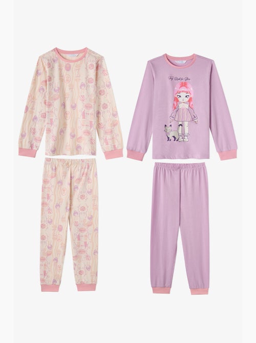 Conjunto de pijama starlit friends em algodão, manga comprida, menina penti - Kiabi