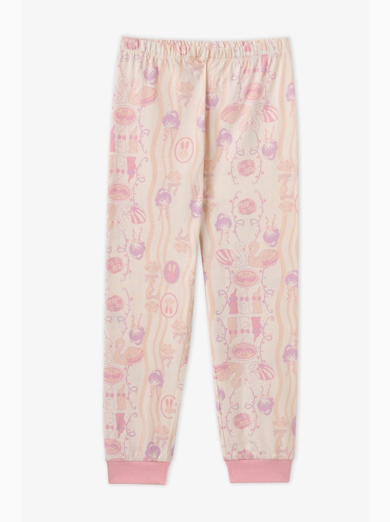 Conjunto de pijama starlit friends em algodão, manga comprida, menina penti Roxo/Rosa - Kiabi