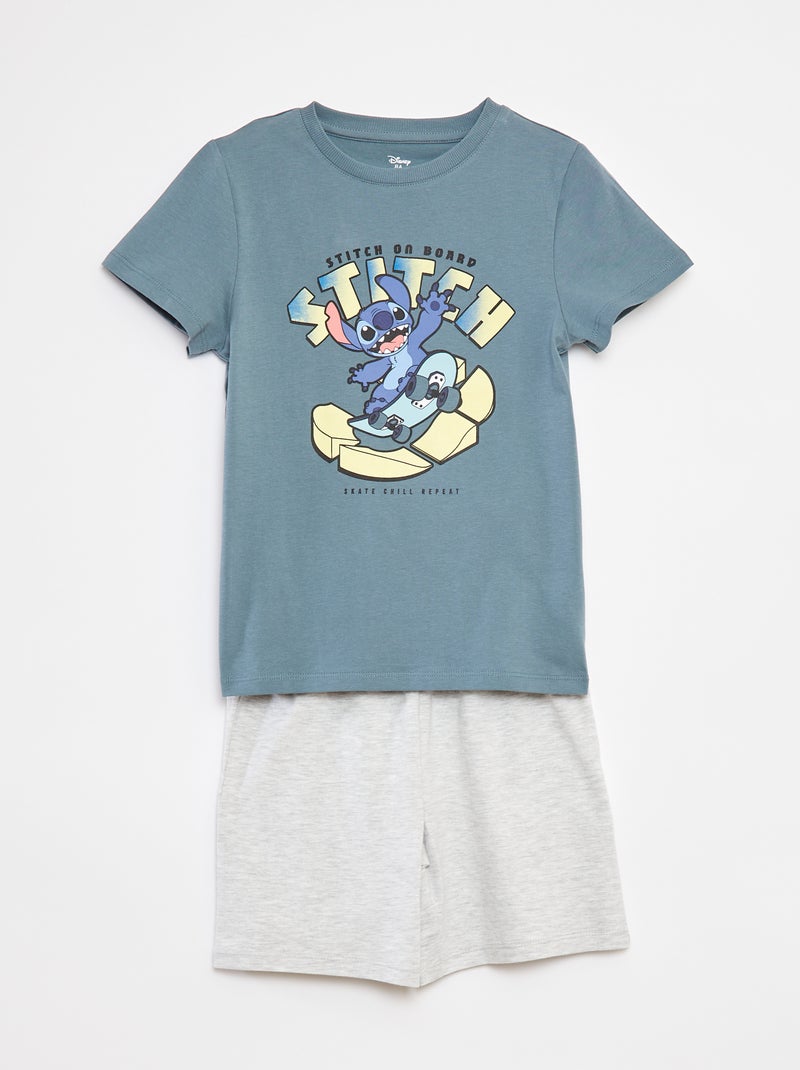 Conjunto de pijama 'Stitch' calções + t-shirt - 2 peças Azul - Kiabi