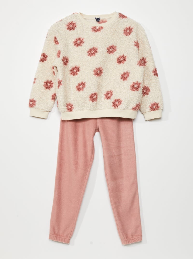Conjunto de pijama sweatshirt + calças - 2 peças BEGE - Kiabi