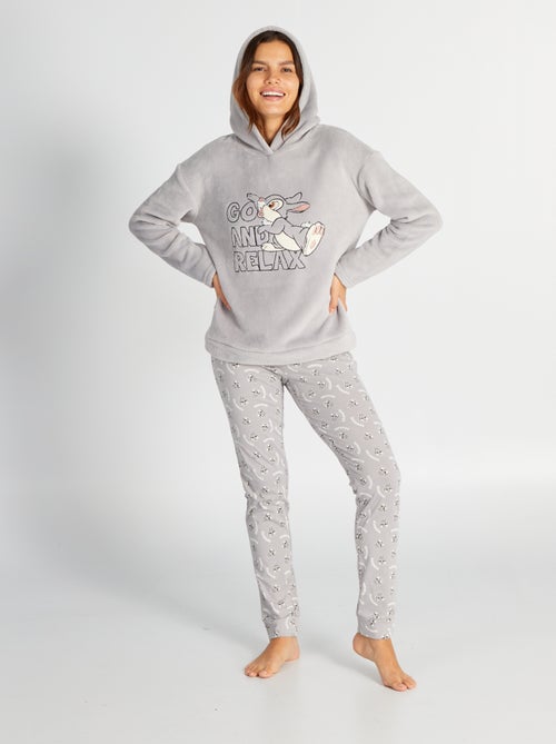 Conjunto de pijama sweatshirt polar + calças em jersey 'Tambor' - 2 peças - Kiabi