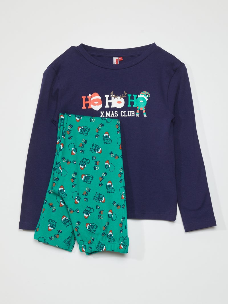 Conjunto de pijama t-shirt + calças - 2 peças AZUL - Kiabi